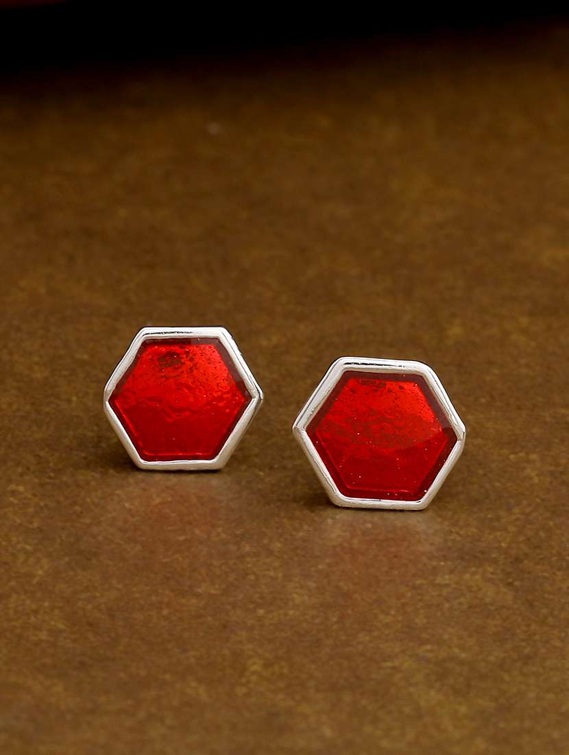 red metal studs earring - 17327925 - Zoom Image - 0