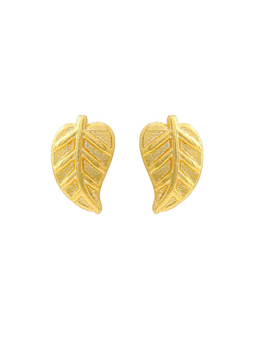 gold metal studs earring - 17327926 - Standard Image - 3
