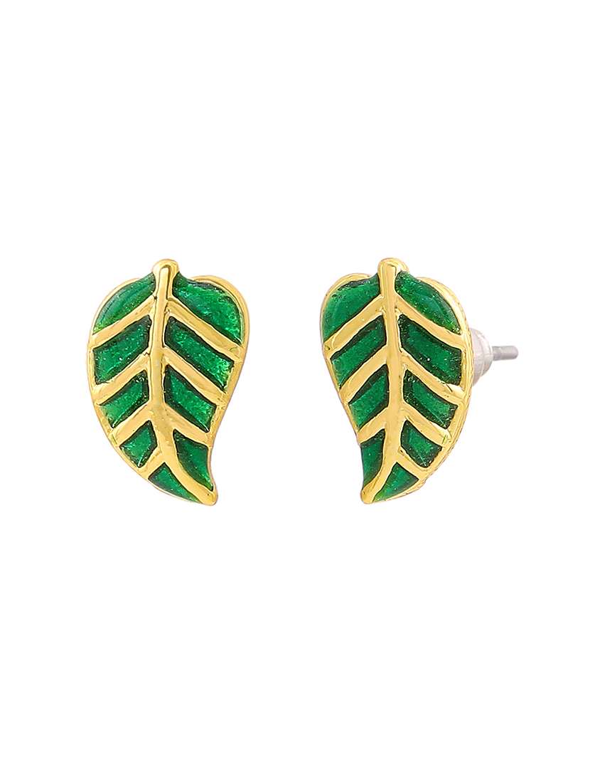 gold metal studs earring - 17327928 - Standard Image - 3