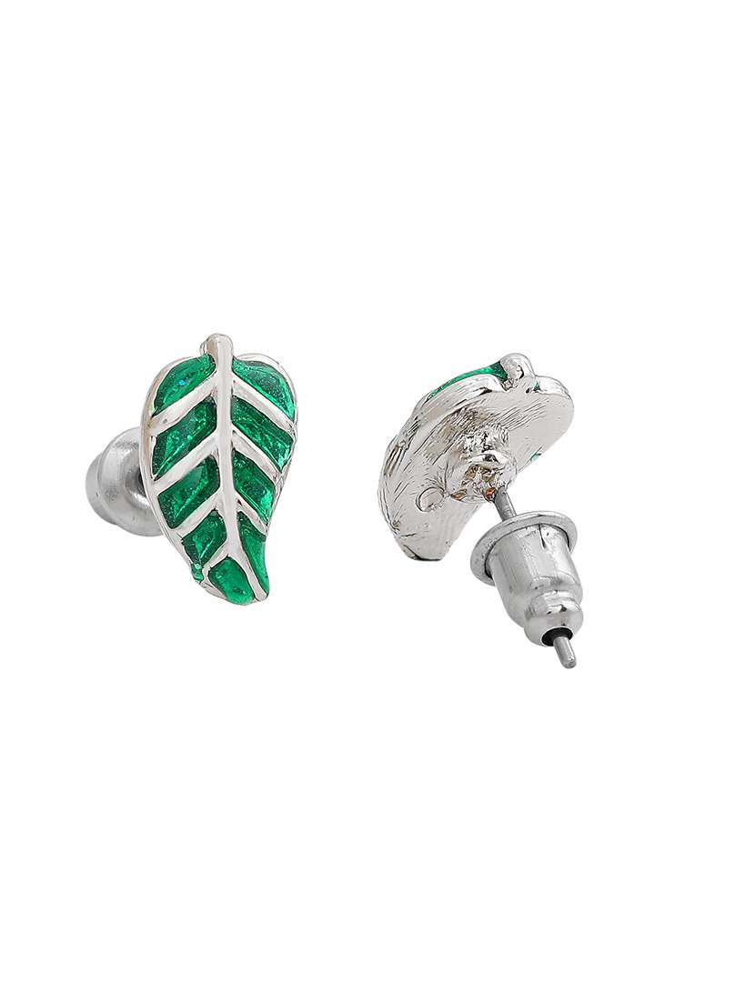 silver metal studs earring - 17327929 - Standard Image - 3