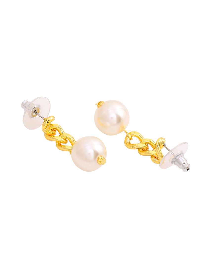 white metal drop earring - 17327931 - Standard Image - 3