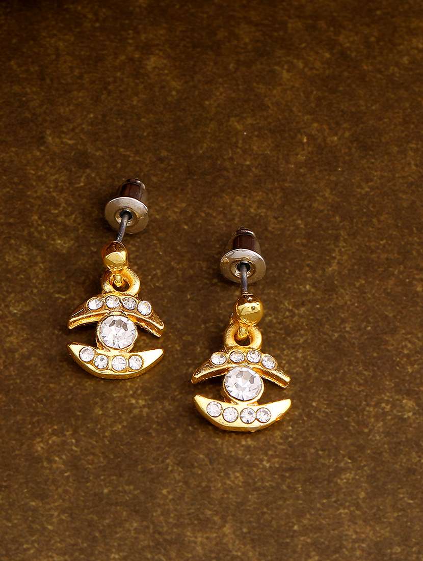 gold metal drop earring - 17327953 - Zoom Image - 0