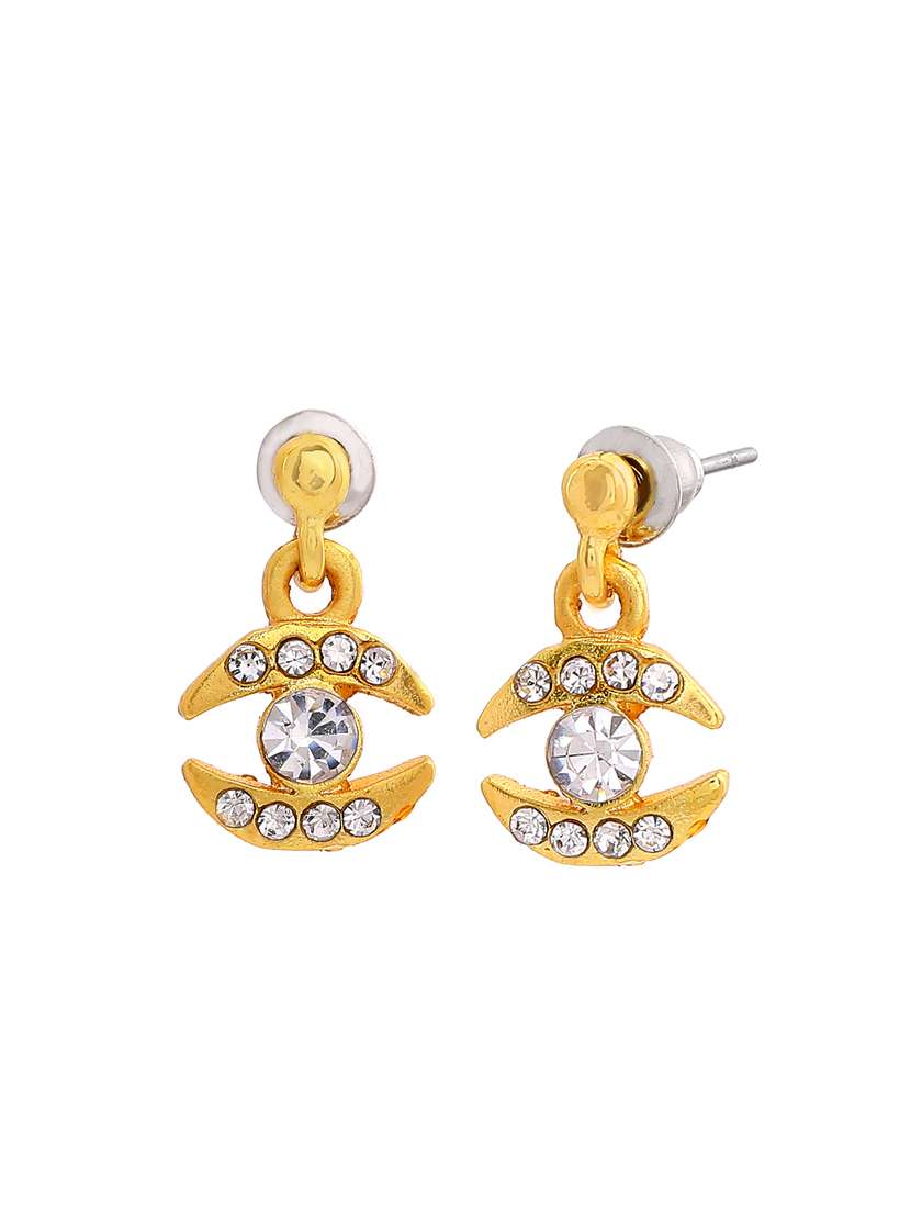gold metal drop earring - 17327953 - Standard Image - 3