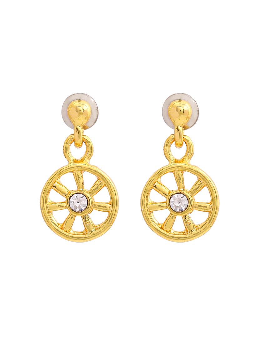 gold metal drop earring - 17327954 - Standard Image - 3