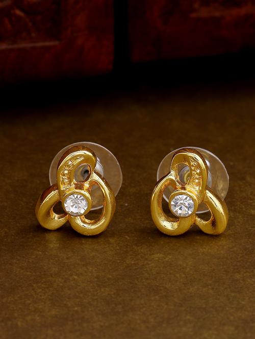 gold metal studs earring - 17327964 - Standard Image - 0