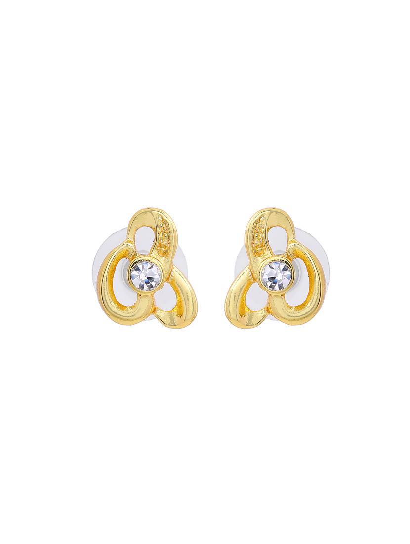gold metal studs earring - 17327964 - Standard Image - 3