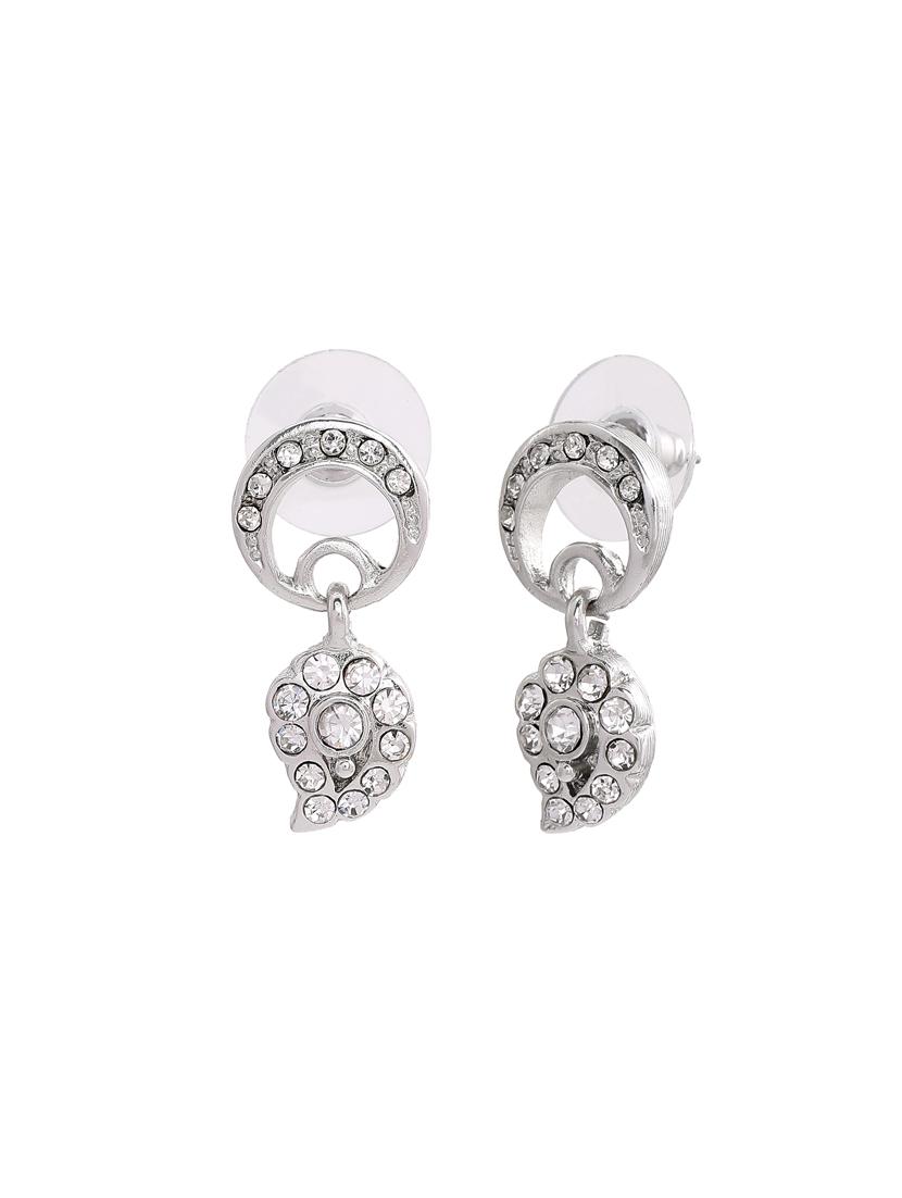 silver metal drop earring - 17327966 - Standard Image - 3