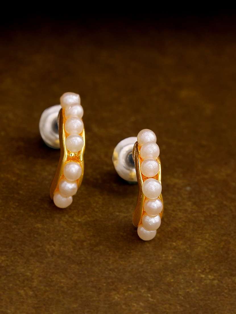 gold metal studs earring - 17327969 -  Zoom Image - 0
