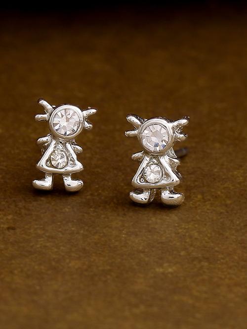 silver metal studs earring - 17327971 - Standard Image - 0