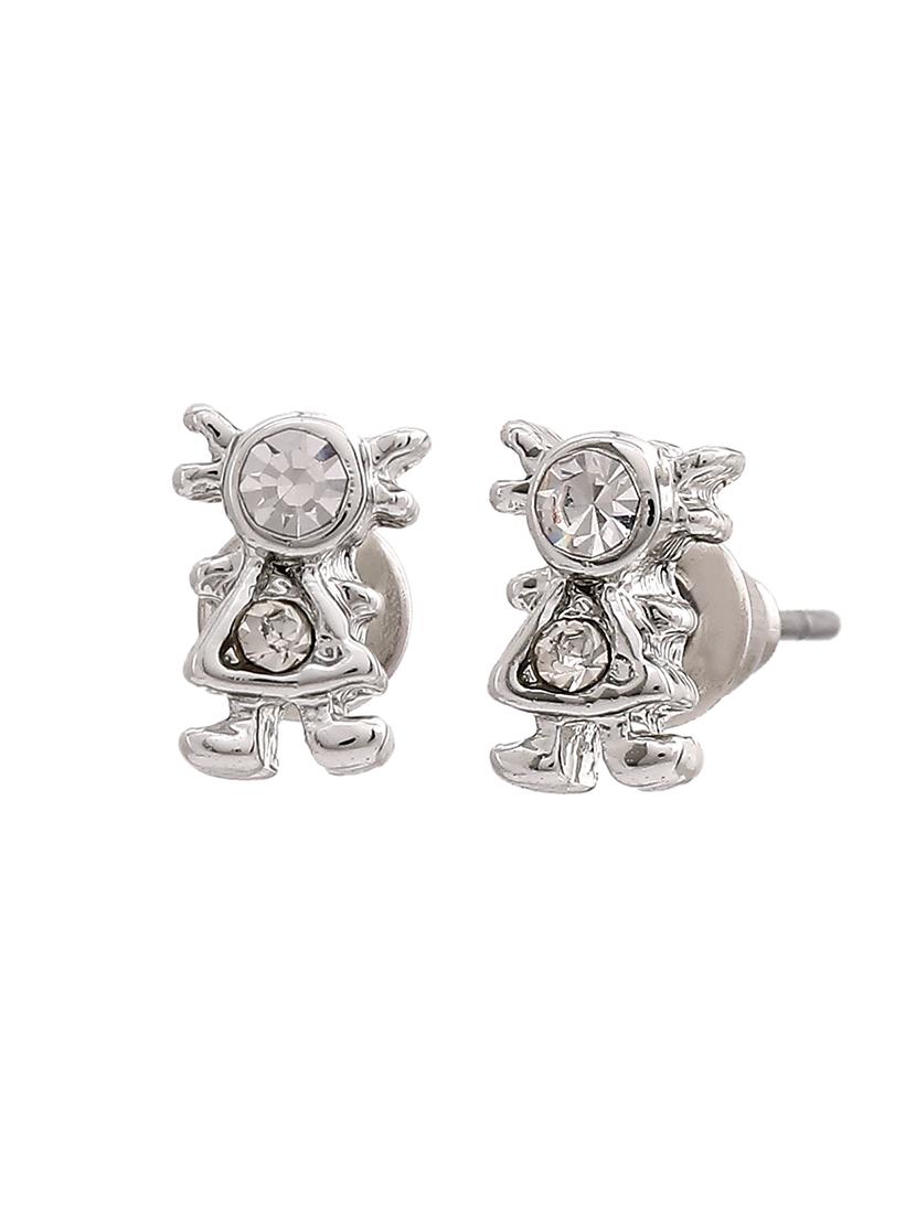 silver metal studs earring - 17327971 - Standard Image - 3