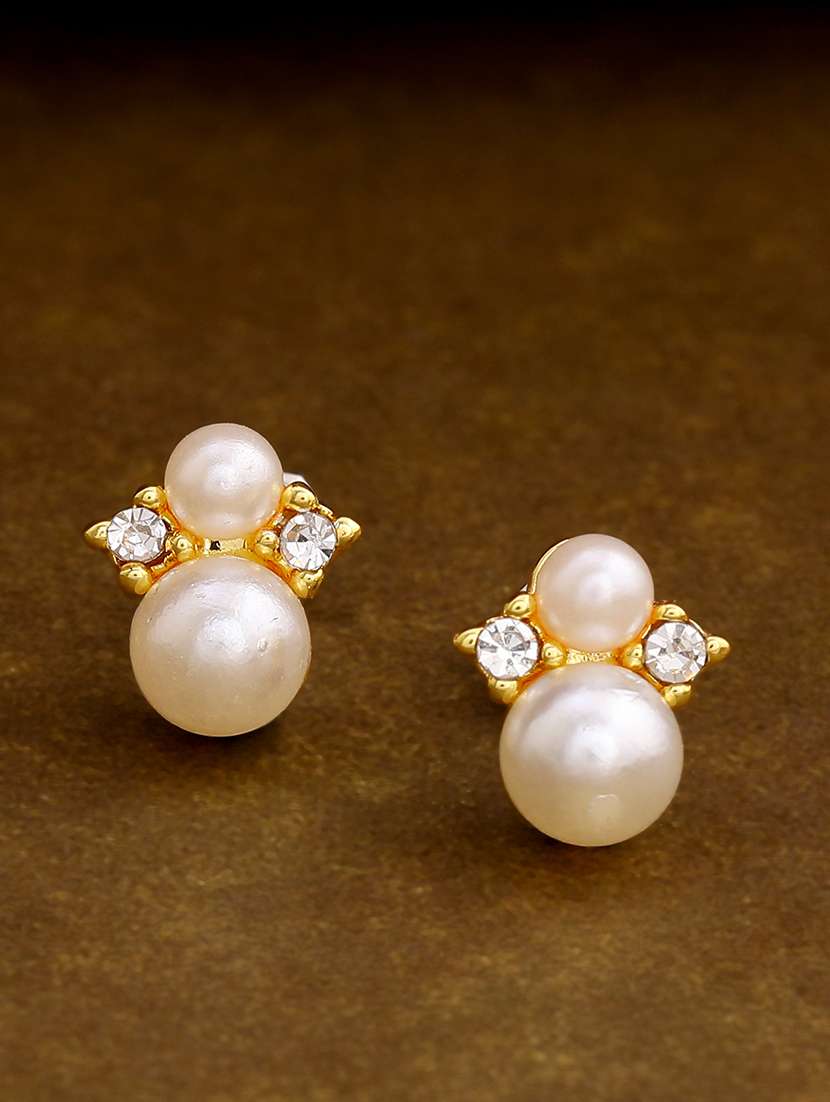 gold metal studs earring - 17327972 -  Zoom Image - 0