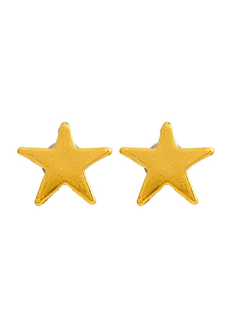 gold metal studs earring - 17327975 - Standard Image - 3