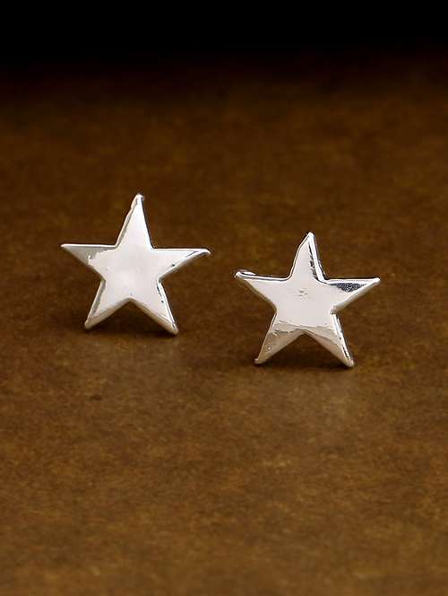 silver metal studs earring - 17327976 - Standard Image - 0