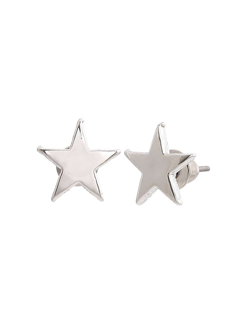 silver metal studs earring - 17327976 - Standard Image - 3