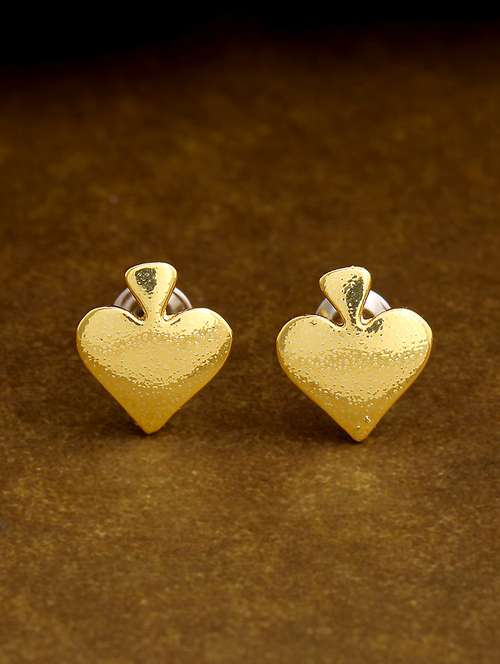 gold metal studs earring - 17327977 - Standard Image - 0