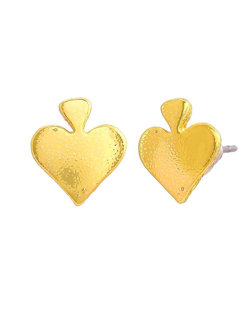 gold metal studs earring - 17327977 - Standard Image - 3
