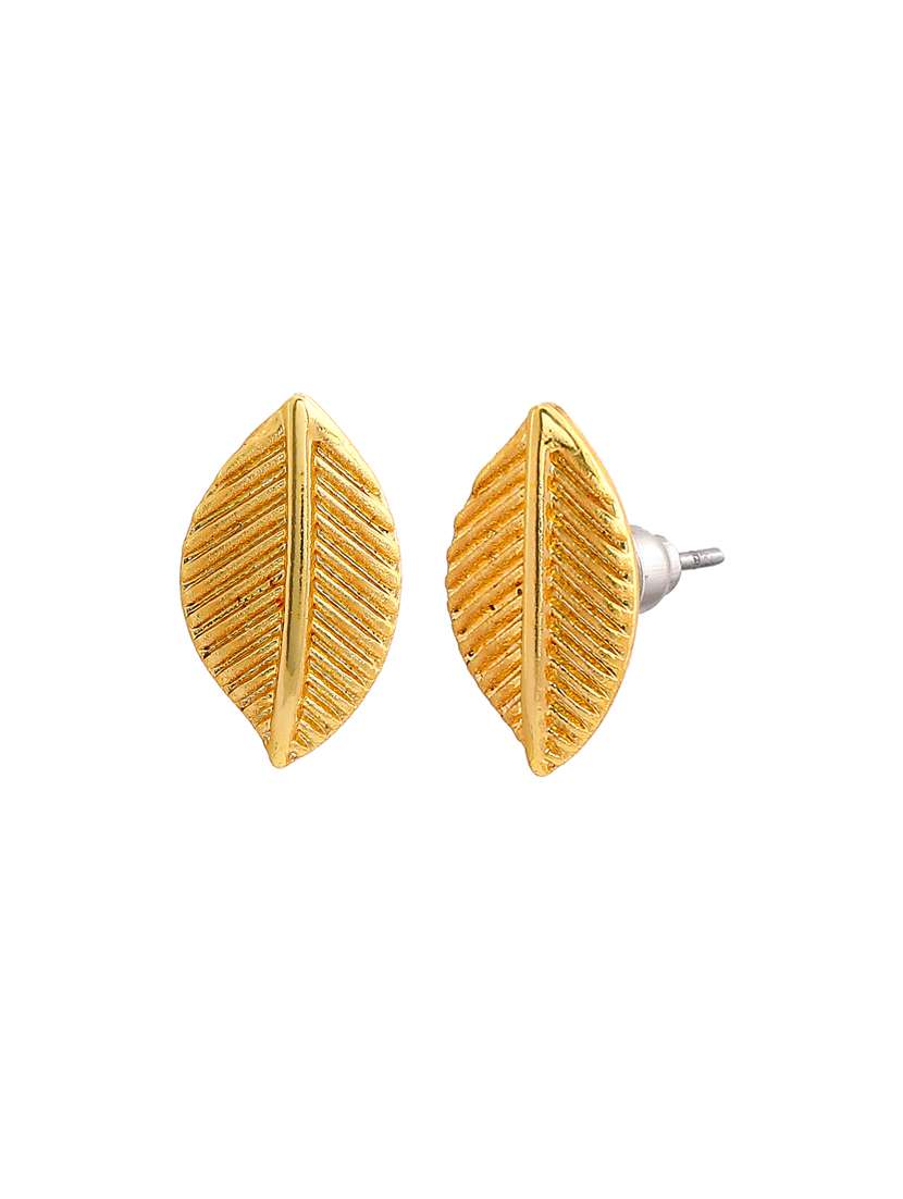 gold metal studs earring - 17327984 - Standard Image - 3