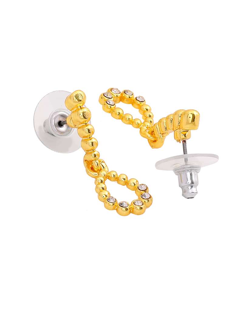 gold metal drop earring - 17327996 - Standard Image - 3