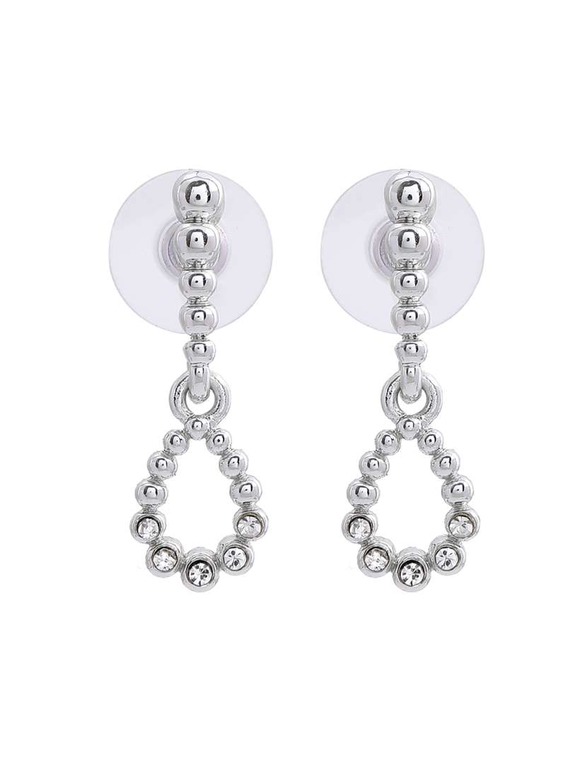 silver metal drop earring - 17327997 - Standard Image - 3