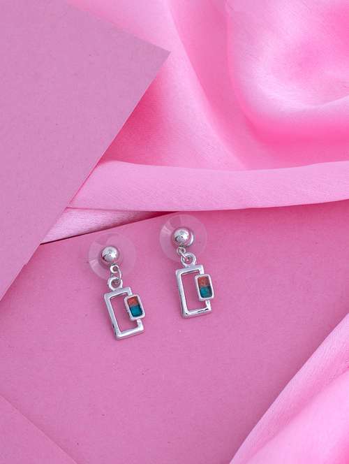 blue metal drop earring - 17328003 - Standard Image - 0