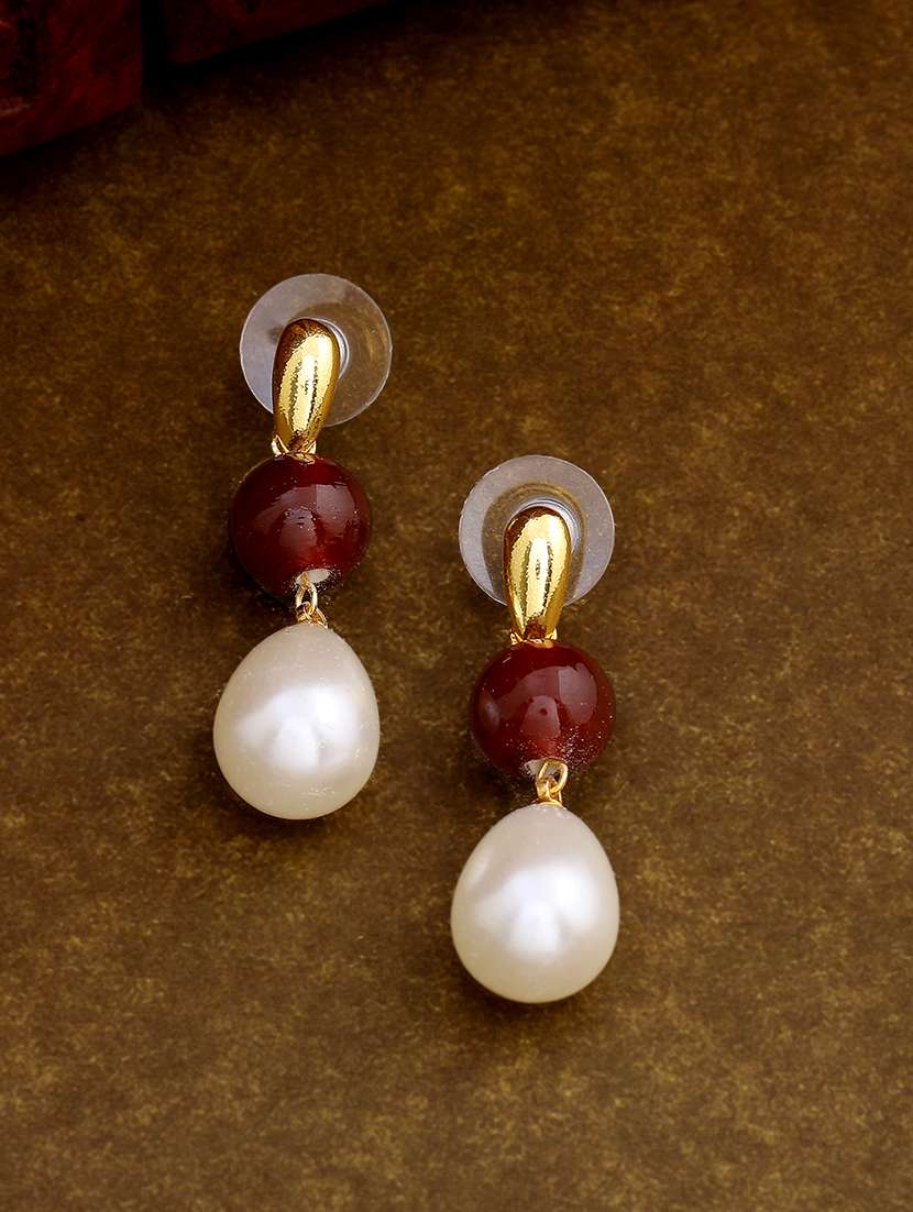 red metal drop earring