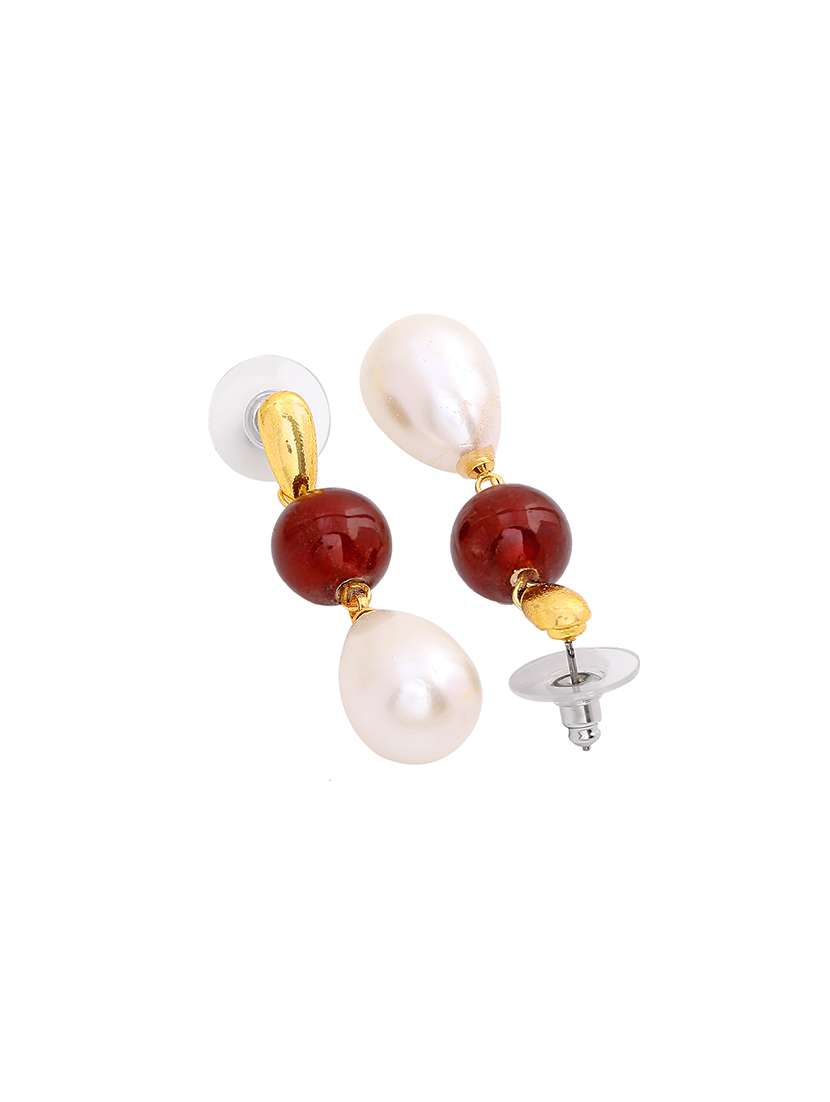 red metal drop earring - 17328011 - Standard Image - 3