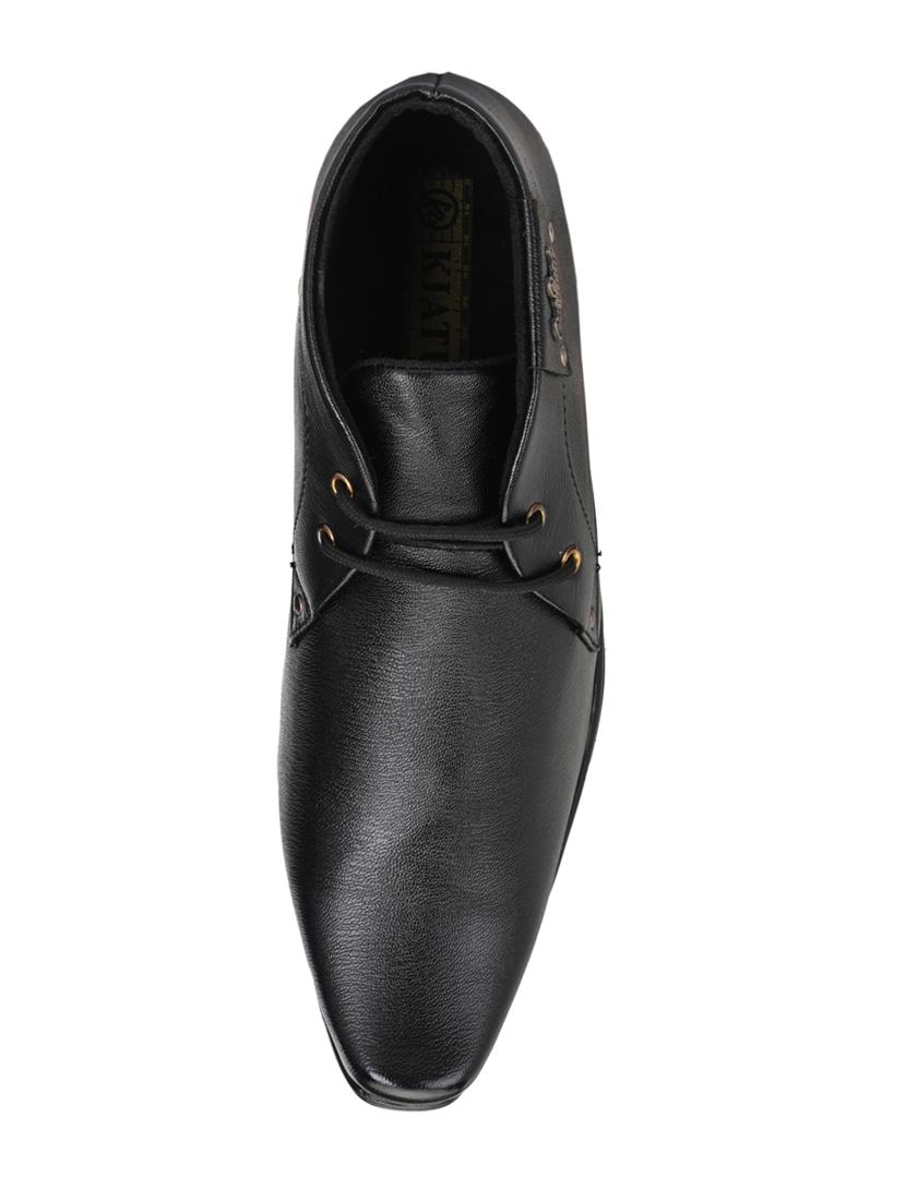 black synthetic & mesh laceup derbies - 17328050 - Standard Image - 3
