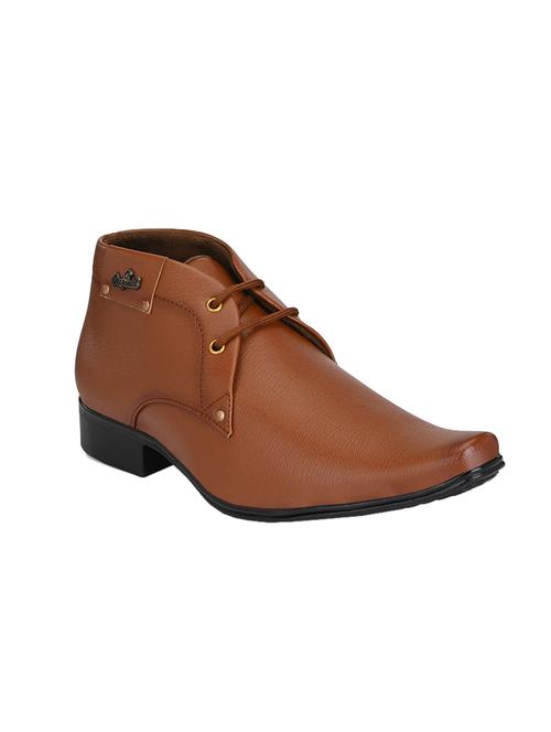 tan synthetic & mesh laceup derbies - 17328052 - Standard Image - 0