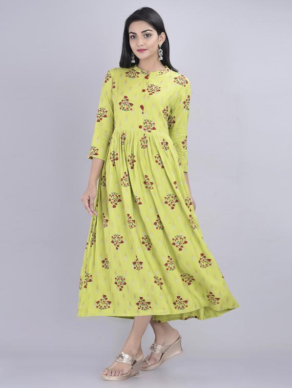 floral print flared ethnic dress - 17328283 - Zoom Image - 0