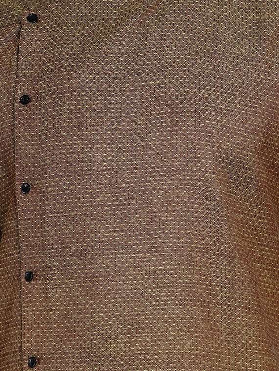 olive green self design long kurta - 17332967 -  Standard Image - 3