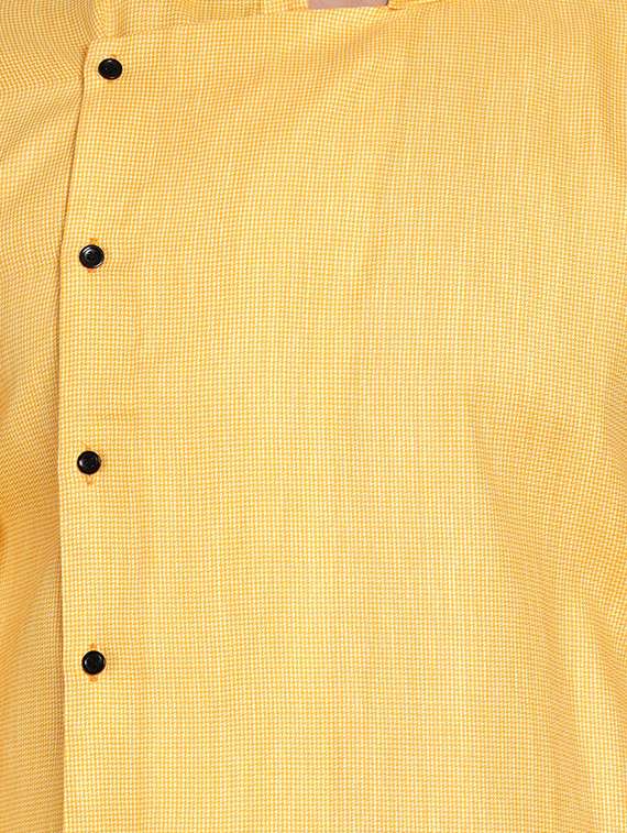 yellow self design long kurta - 17332971 -  Standard Image - 3