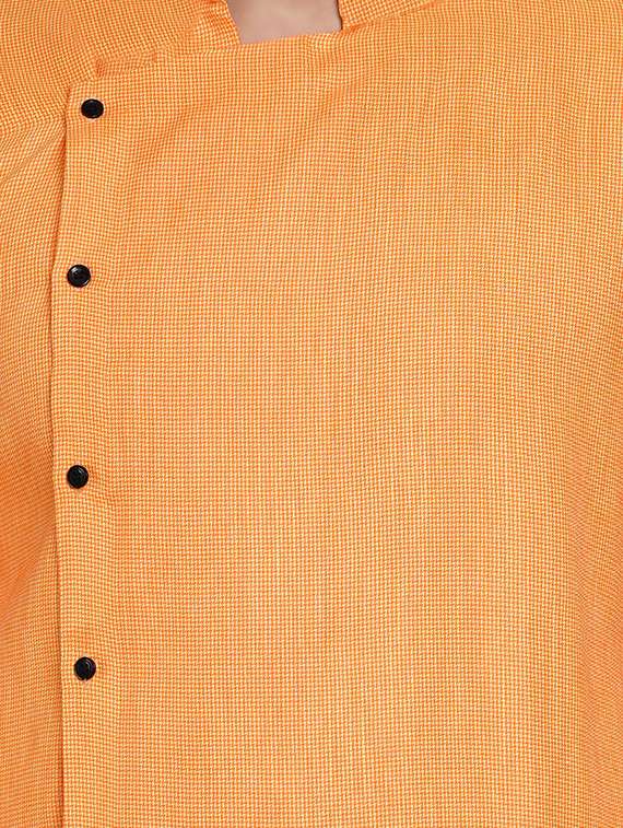 orange self design long kurta - 17332972 -  Standard Image - 3