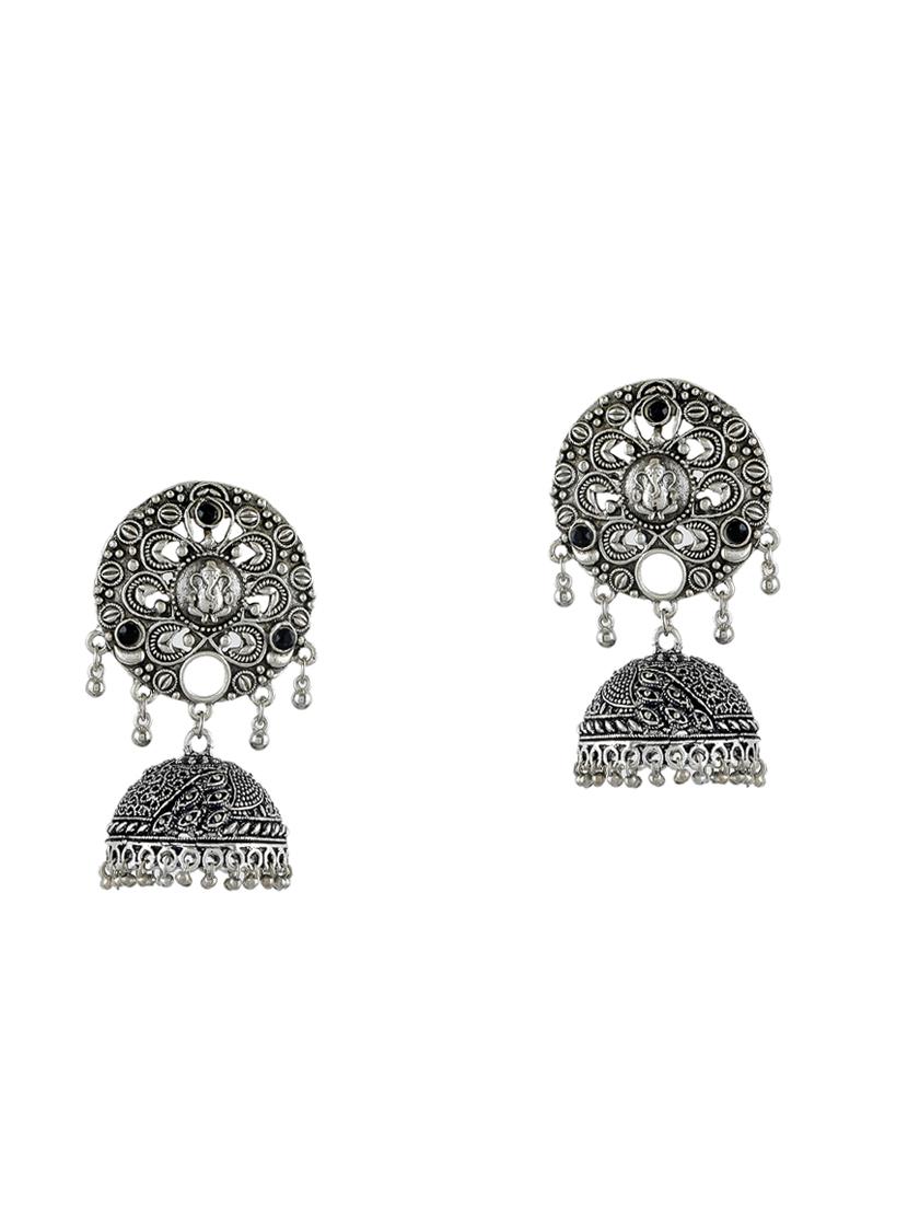 silver brass jhumka earring - 17333762 - Zoom Image - 0