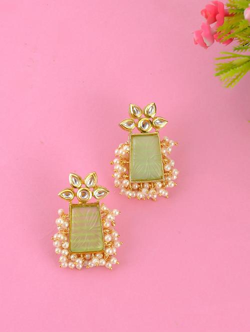 gold brass drop earring - 17333763 -  Standard Image - 0