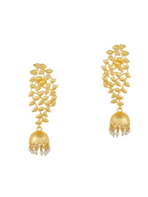 gold brass jhumka earring - 17333792 -  Standard Image - 0