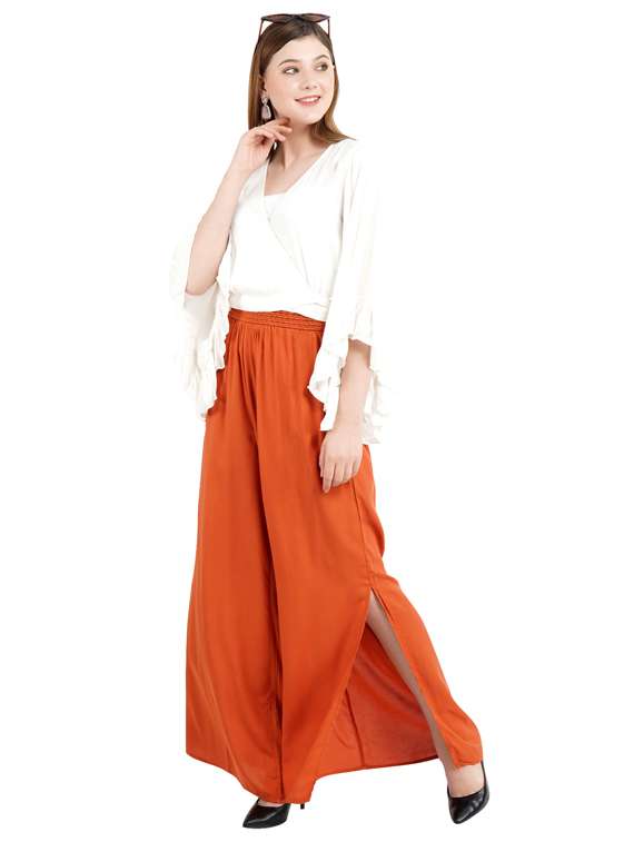 pocket detail side slit palazzo - 17333971 -  Standard Image - 3