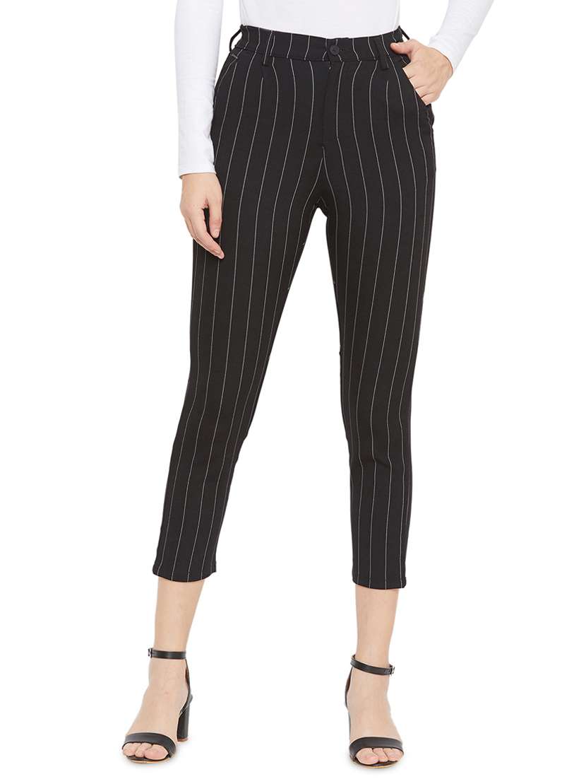 high rise striped trouser 