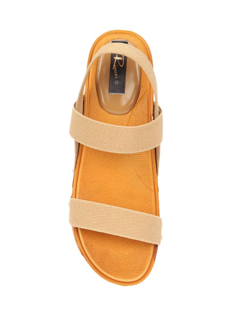 beige leatherette slip on sandals - 17334023 -  Standard Image - 3