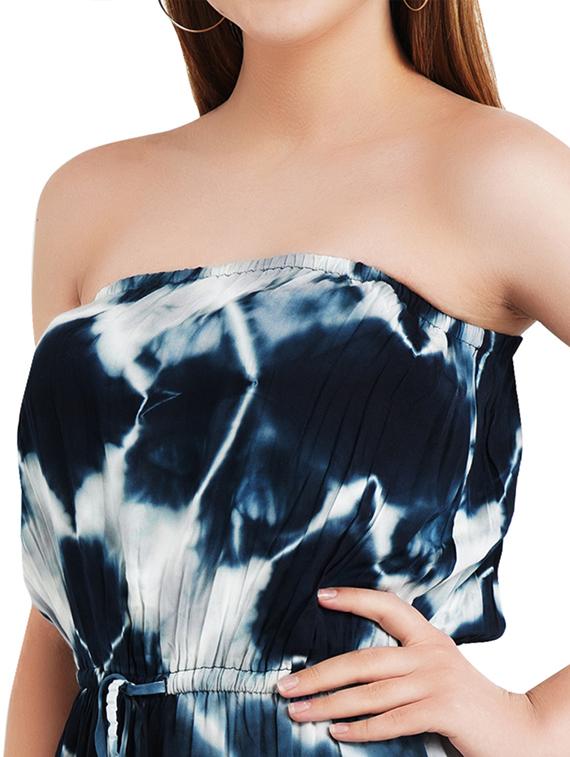 tie front tie&dye full leg jumpsuit - 17334068 - Standard Image - 3