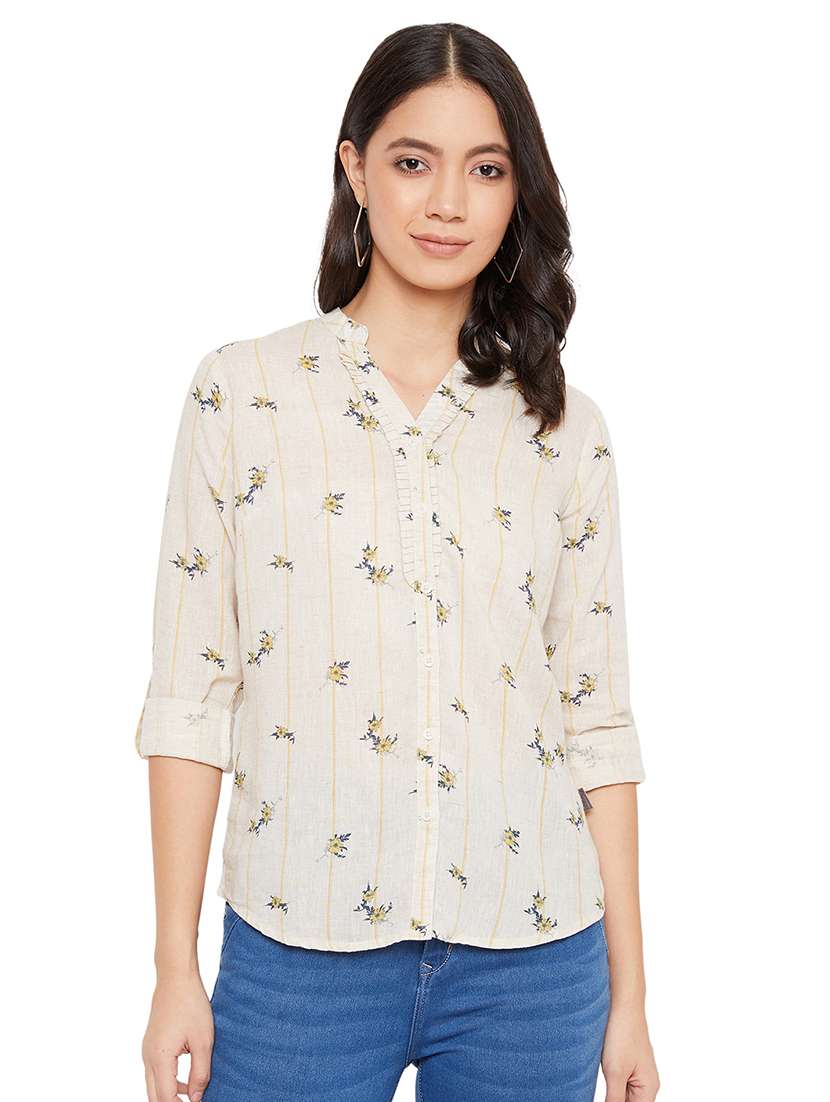 mandarin neck floral shirt 