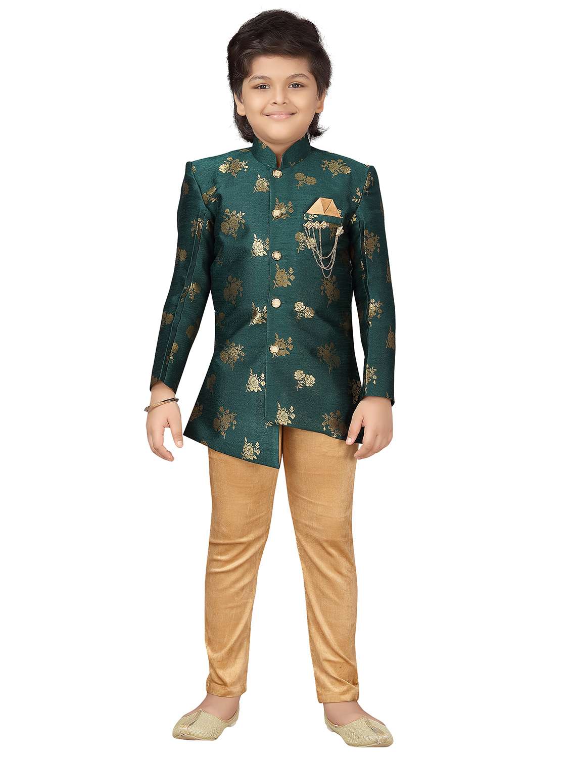 green polyester kurta set - 17336191 -  Standard Image - 3