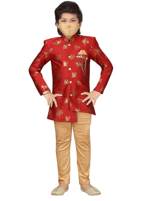 red polyester kurta set - 17336192 -  Standard Image - 0