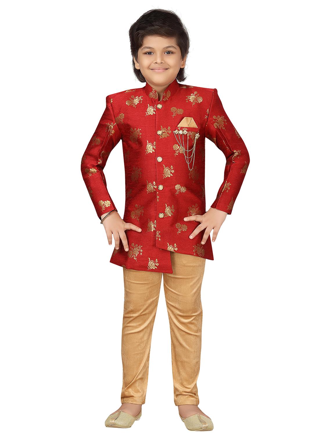 red polyester kurta set - 17336192 -  Standard Image - 3
