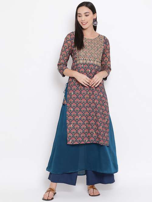 women's straight kurta - 17336598 - Standard Image - 0
