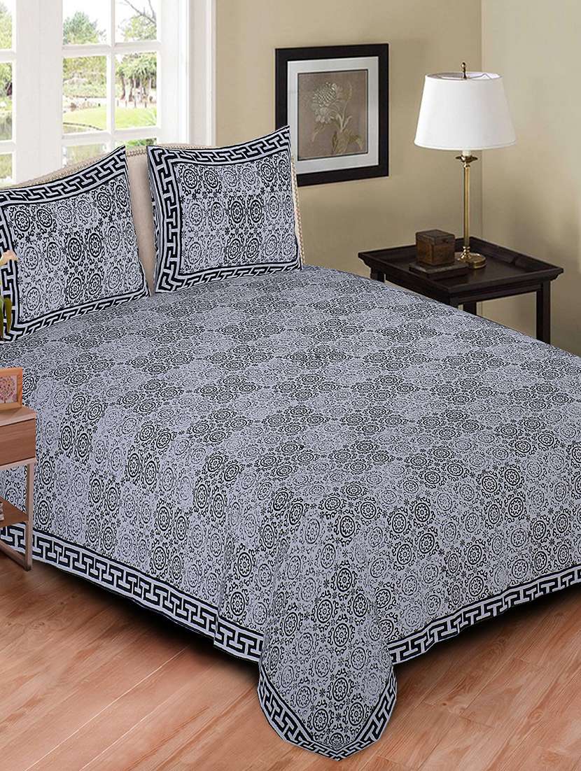   cotton double bedsheet with 2 pillow covers