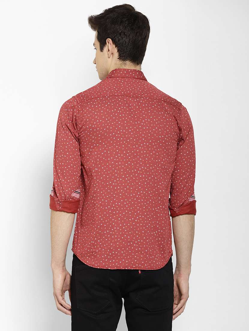 mens micro print casual shirt - 17336936 - Standard Image - 3
