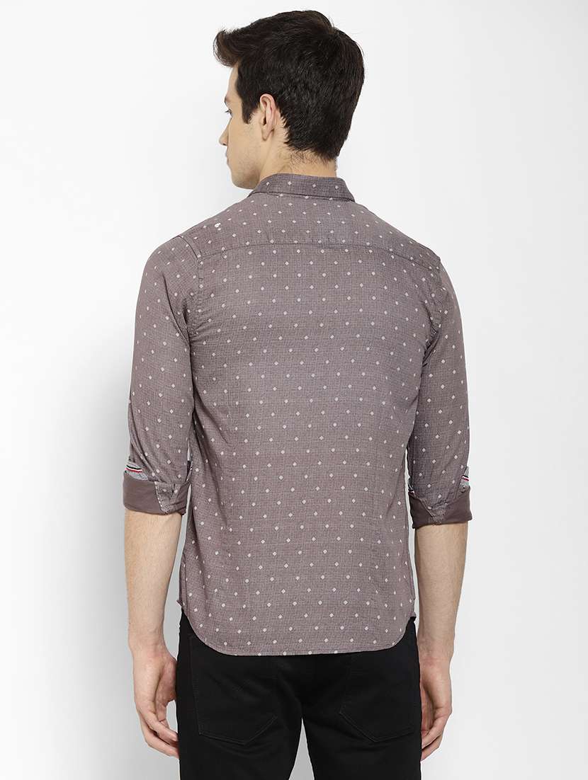 mens micro print casual shirt - 17336941 - Standard Image - 3