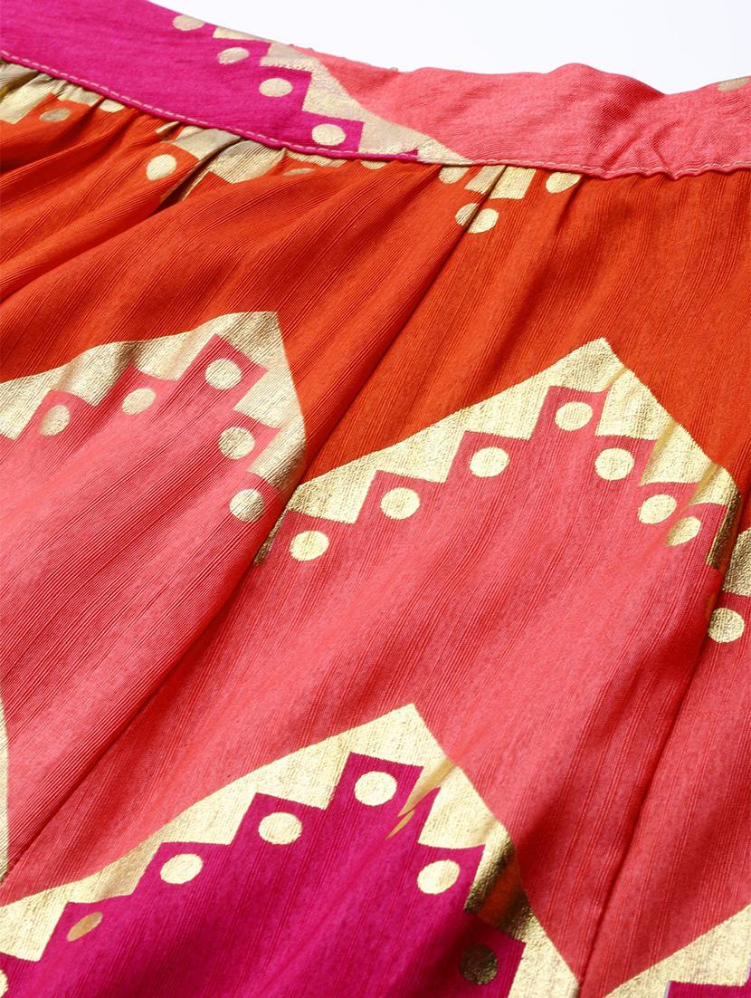 foil print flared lehenga - 17336990 - Standard Image - 3