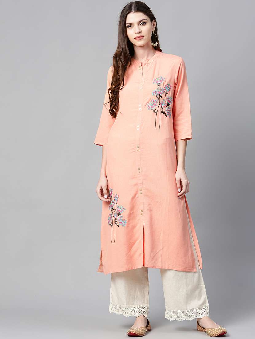 embroidered a-line kurta