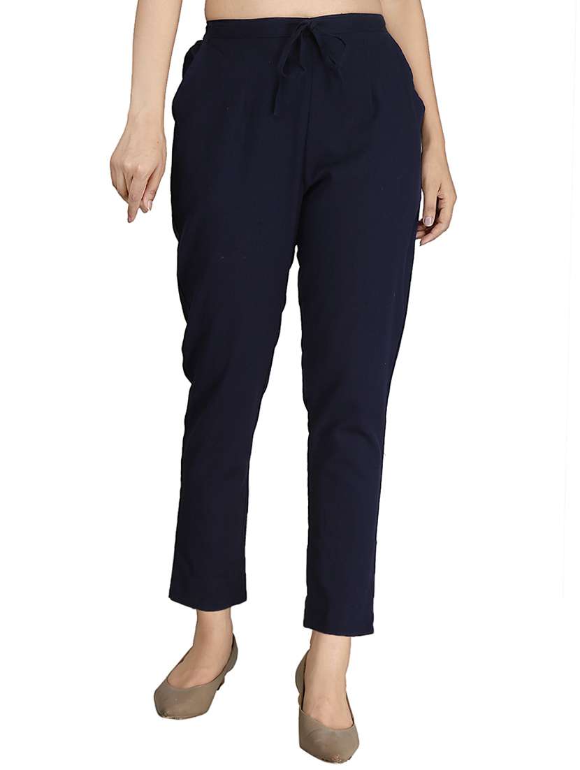 drawstring waist peg trousers 